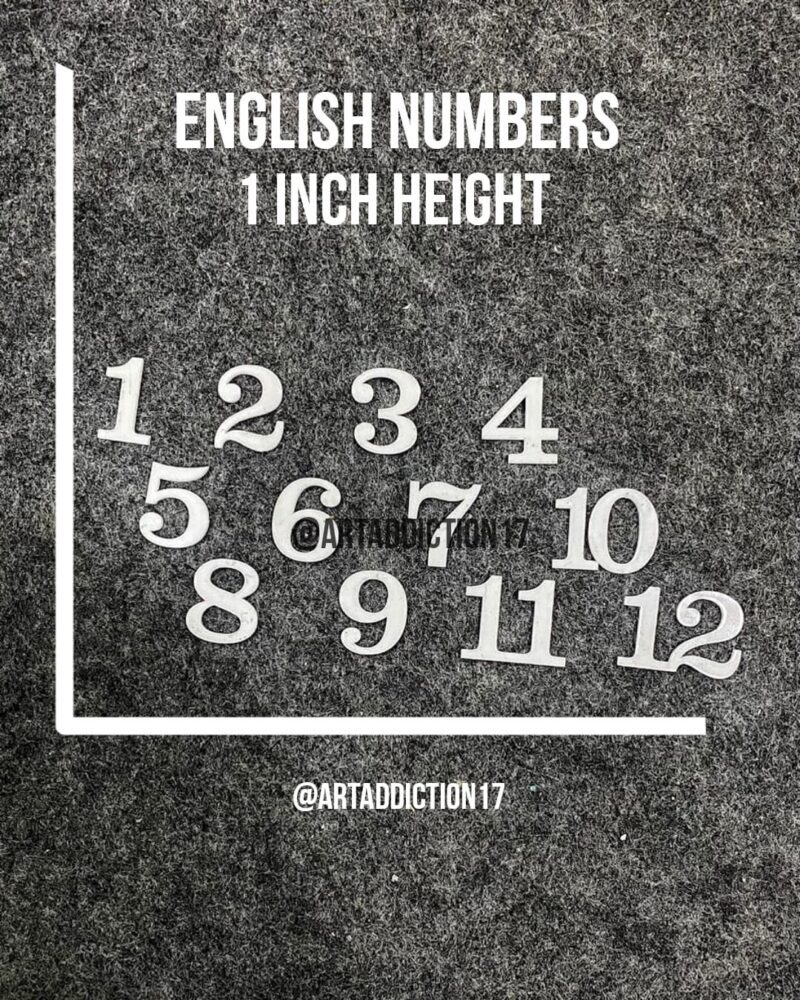 White Acrylic English Numbers for Clock