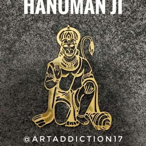 Jai Hanuman Golden Acrylic Mirror