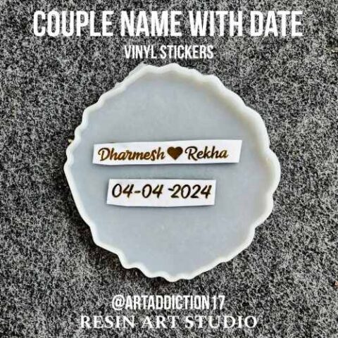 Couple Name with Date Vinyl Sticker