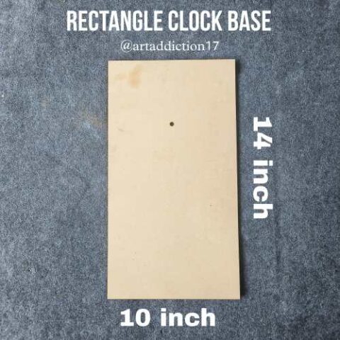 Rectangle-shaped MDF base clock for resin art projects, available in various sizes at Resin Art Studio by ArtAddiction17