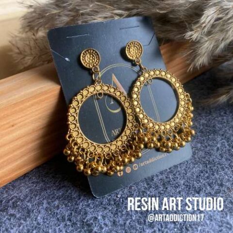 Elegant Earring Bazel/Jhumka for resin flower preservation, ideal for creating fashionable and personalized jewelry with a traditional touch