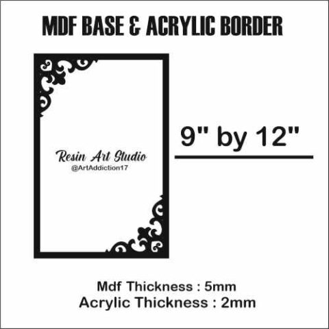 Resin Art Studio offers Designer Custom MDF Base with Gold Acrylic Border. Create unique and elegant decor with this high-quality piece. Shop online now!