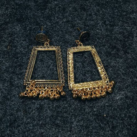 Long Gold Jhumka Earrings