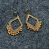 Gold Square Jhumka Earrings