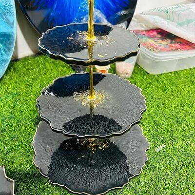 Handcrafted Resin Cake Stand - Elegant & Durable