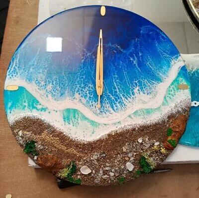 Ocean-Inspired Resin Art - Waves and Beach Effects